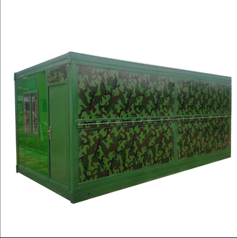 Envase de acero de la oficina del sitio del contenedor modular portátil prefabricado de la casa para acampar del ejército