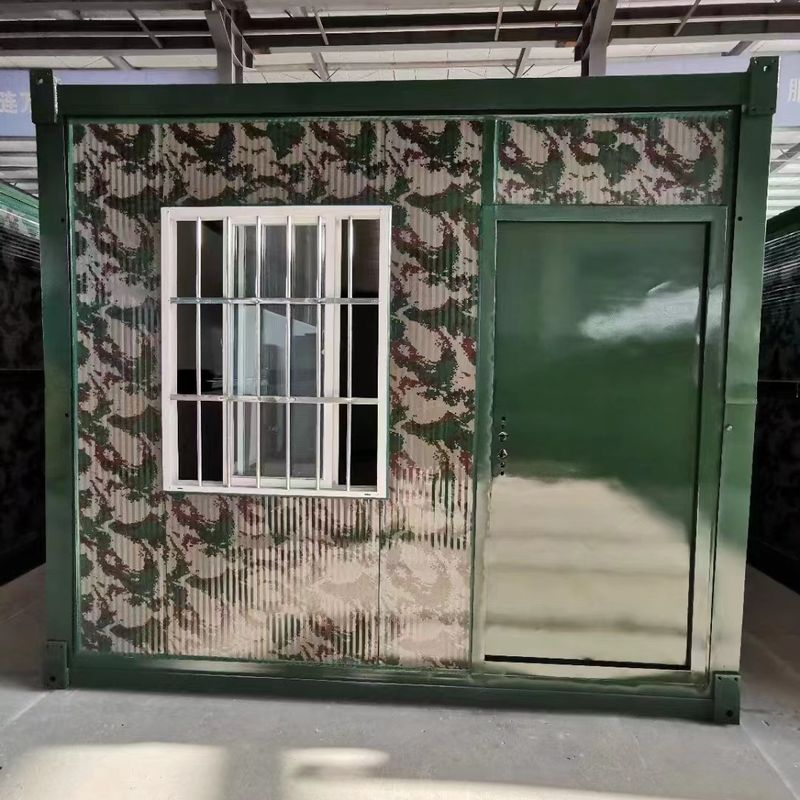Envase de acero de la oficina del sitio del contenedor modular portátil prefabricado de la casa para acampar del ejército