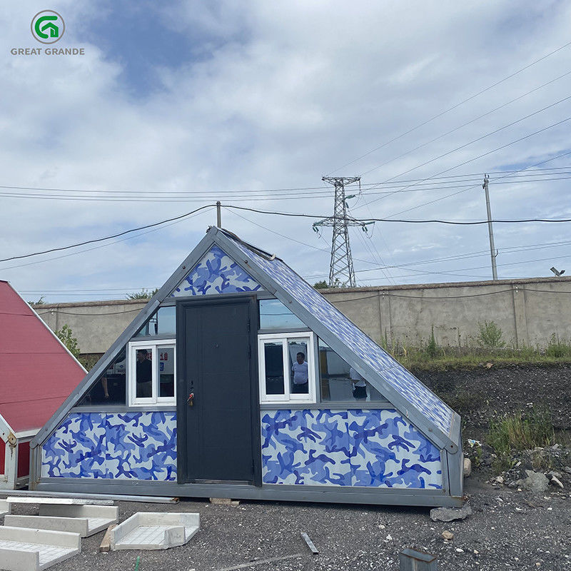 Acero de la instalación del triángulo que acampa de la oficina del envase del sitio casero opcional plegable móvil del color