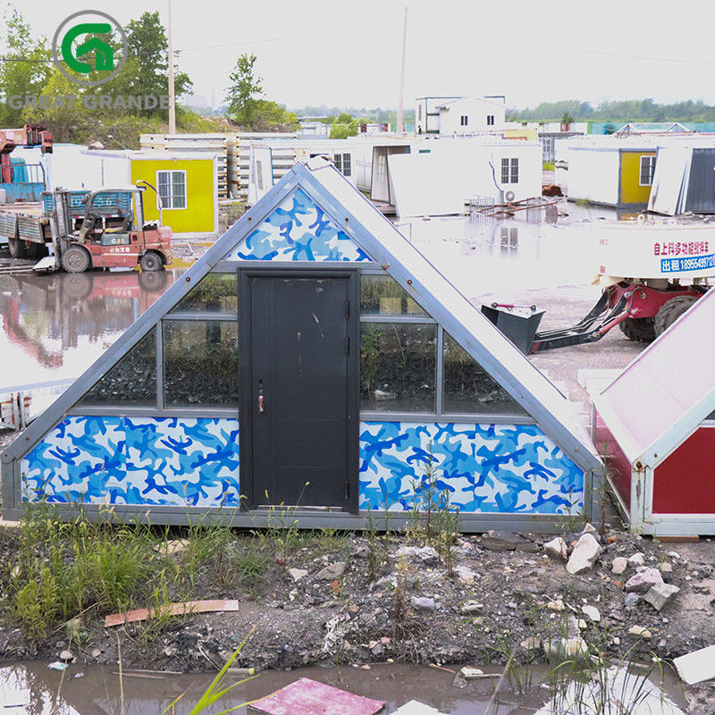 Acero de la instalación del triángulo que acampa de la oficina del envase del sitio casero opcional plegable móvil del color