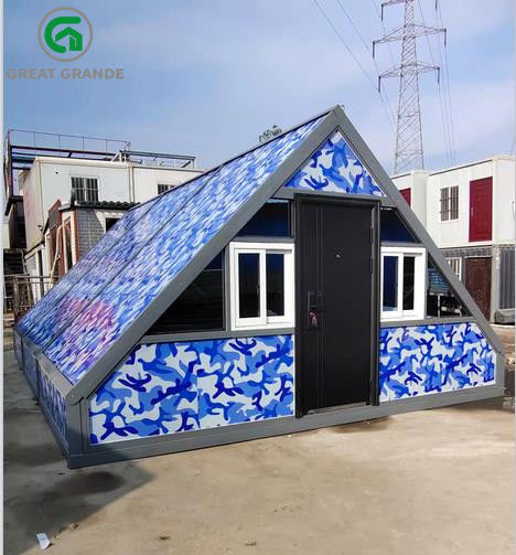 Acero de la instalación del triángulo que acampa de la oficina del envase del sitio casero opcional plegable móvil del color