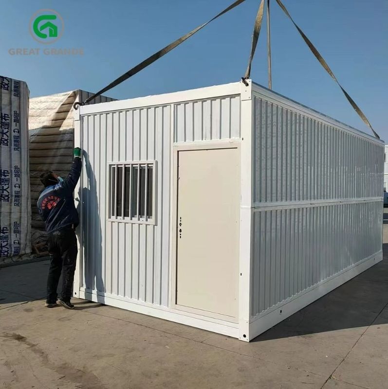 Dormitorio plegable prefabricado del sitio de las lanas de roca del aislamiento térmico de la casa del envase de la pared acanalada