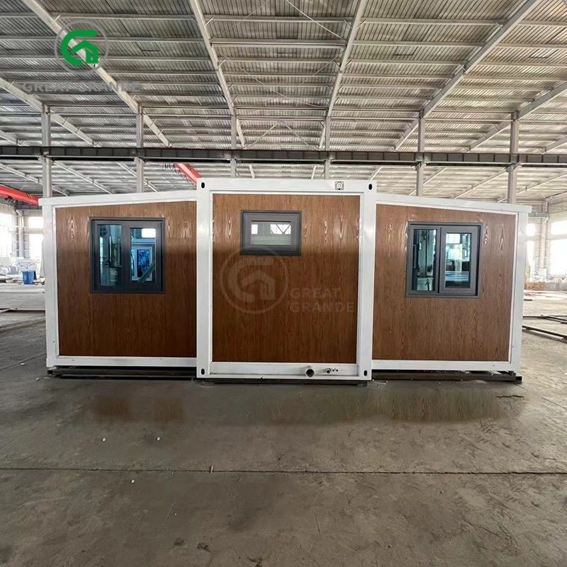 20 pies plegables casas pequeñas fabricante puerta de vidrio marrón diez minutos construir marco de acero galvanizado