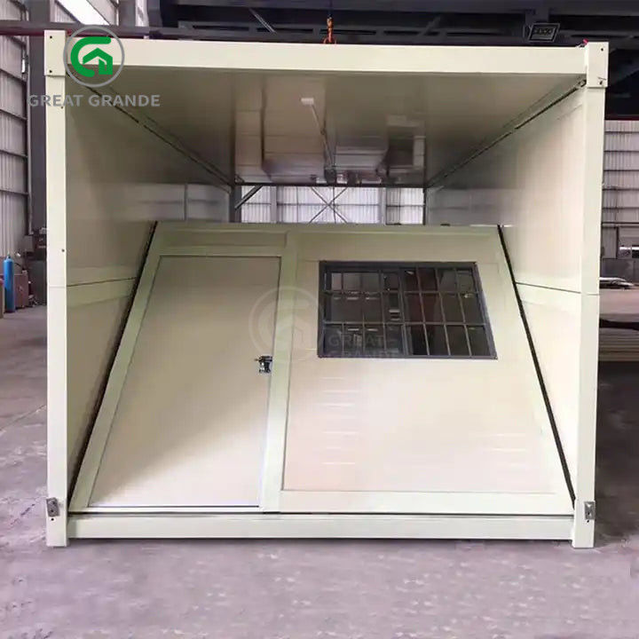 Casa de contenedores plegable de 20 pies Fabricante Tubos cuadrados Acero galvanizado Instalación rápida