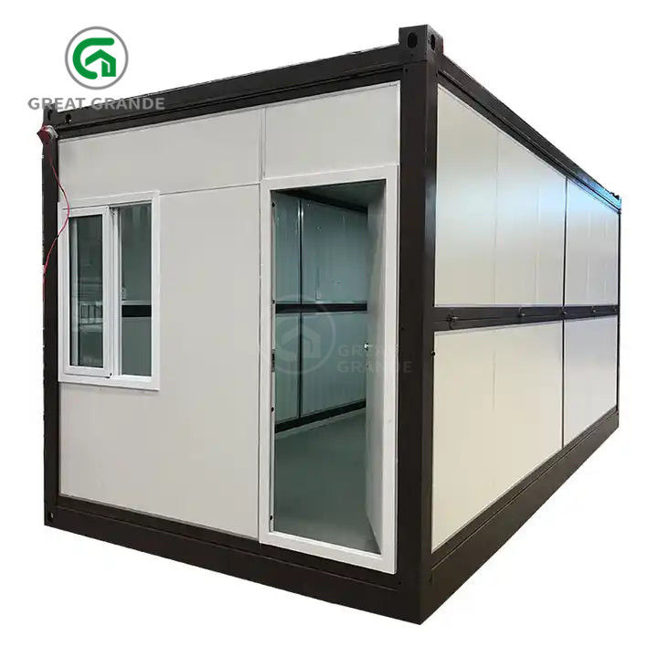 Casa de contenedores plegable de 20 pies Fabricante Tubos cuadrados Acero galvanizado Instalación rápida