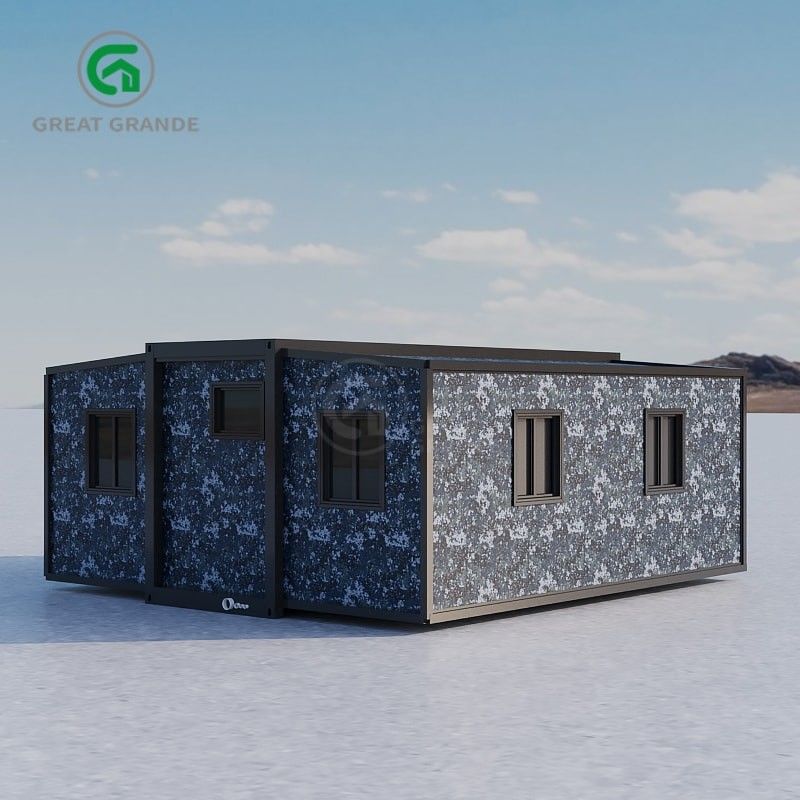 1.0 KN/M2 Carga Casas de contenedores expandibles personalizadas con piso de acceso elevado con marco de acero galvanizado