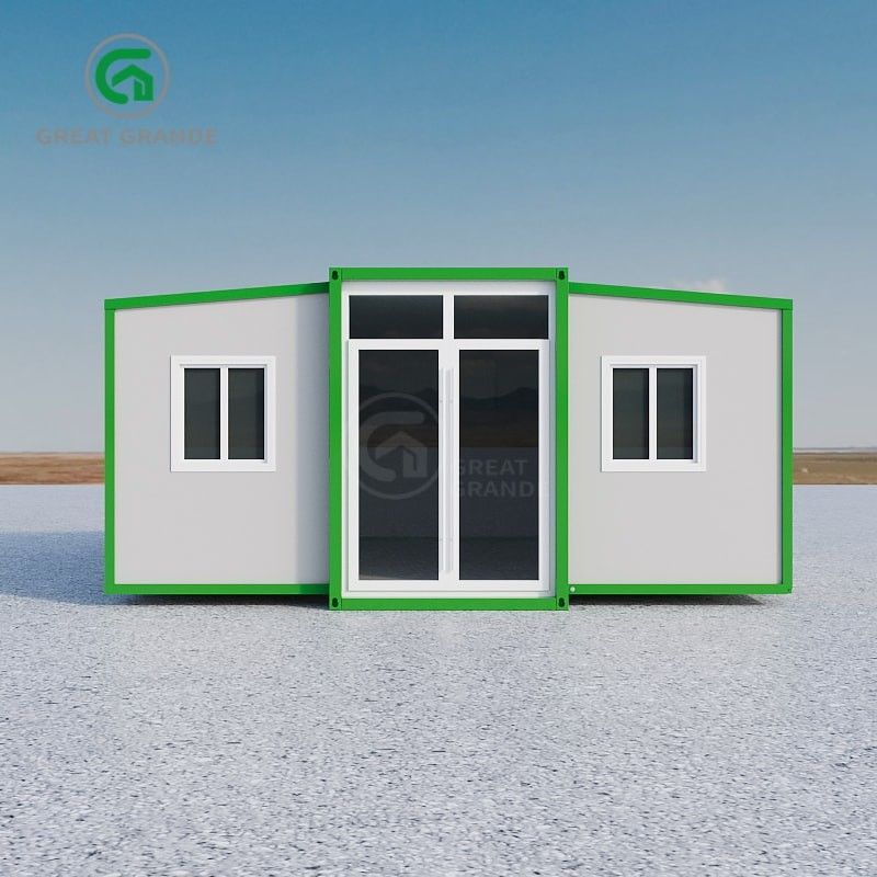 Casa prefabricada flexible expandible con estructura de acero marco y panel de sándwich compuesto pared exterior