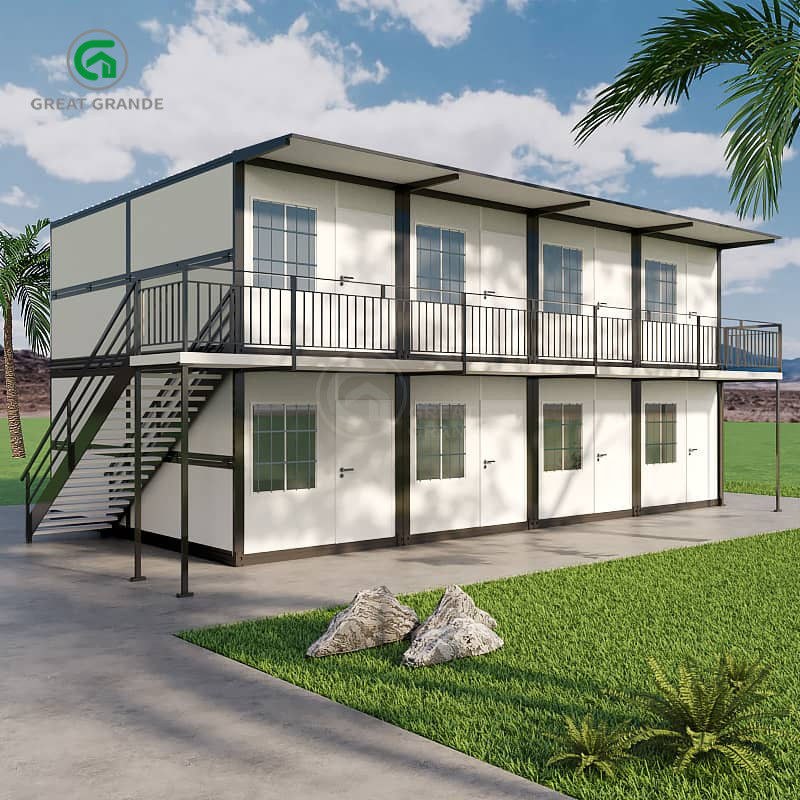 20 pies Casa prefabricada plegable de dos pisos Trabajadores de la construcción moderna Dormitorio