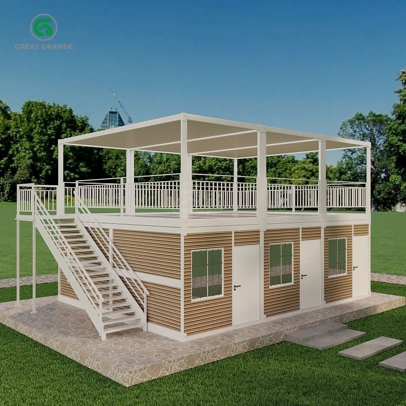 Casa de contenedores plegable con presión de piso de alta precisión 2.0 KN/m2 Sistema de plomería Baño sanitario/bañón de lavado/ducha