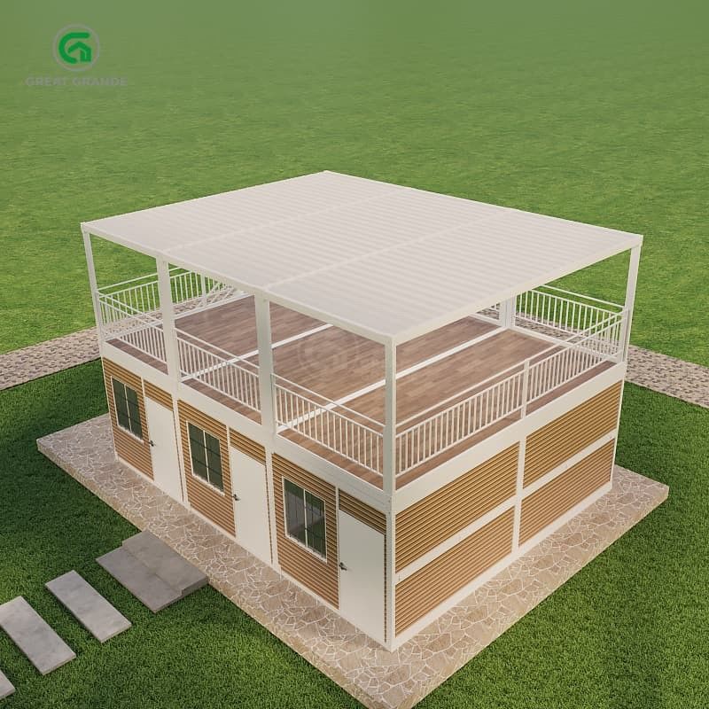 Casa de contenedores plegable con presión de piso de alta precisión 2.0 KN/m2 Sistema de plomería Baño sanitario/bañón de lavado/ducha